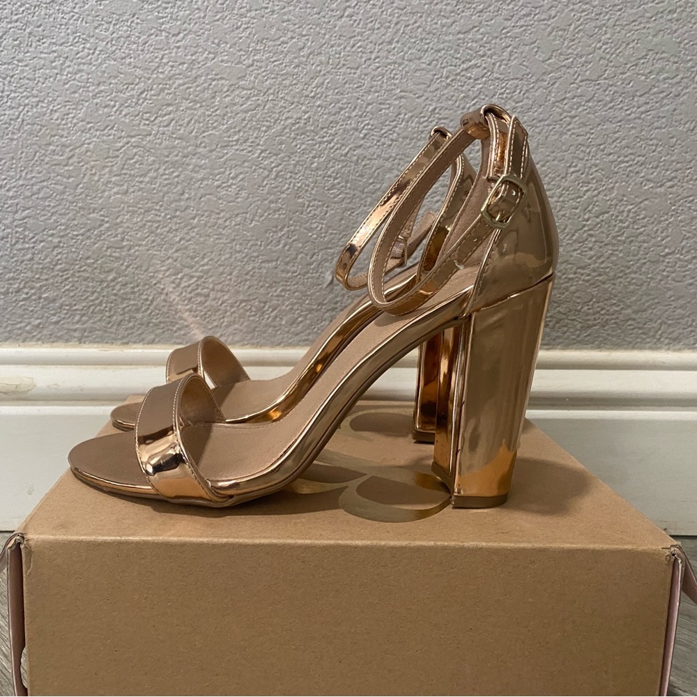 Charlotte Russe, Becca style rose gold, 4 1/2 inch heels